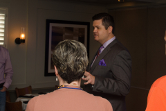 Hans talking to guests